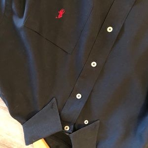Mens polo dress shirt black ralph lauren